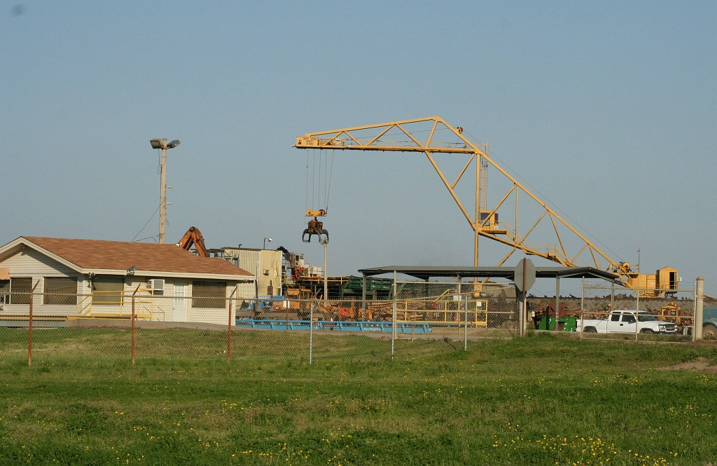 Log crane at lumber plant